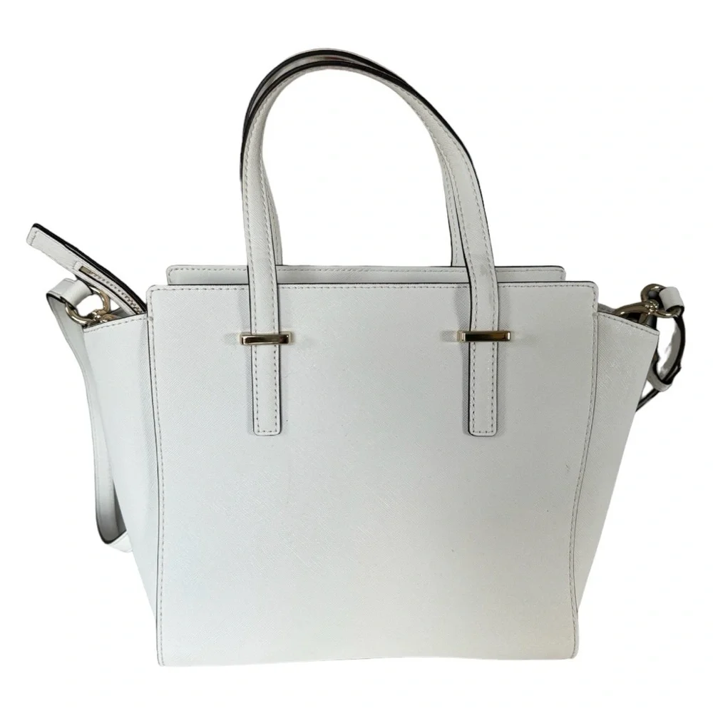 Kate Spade Cedar Street Small Hayden Leather Top-Handle Tote White.